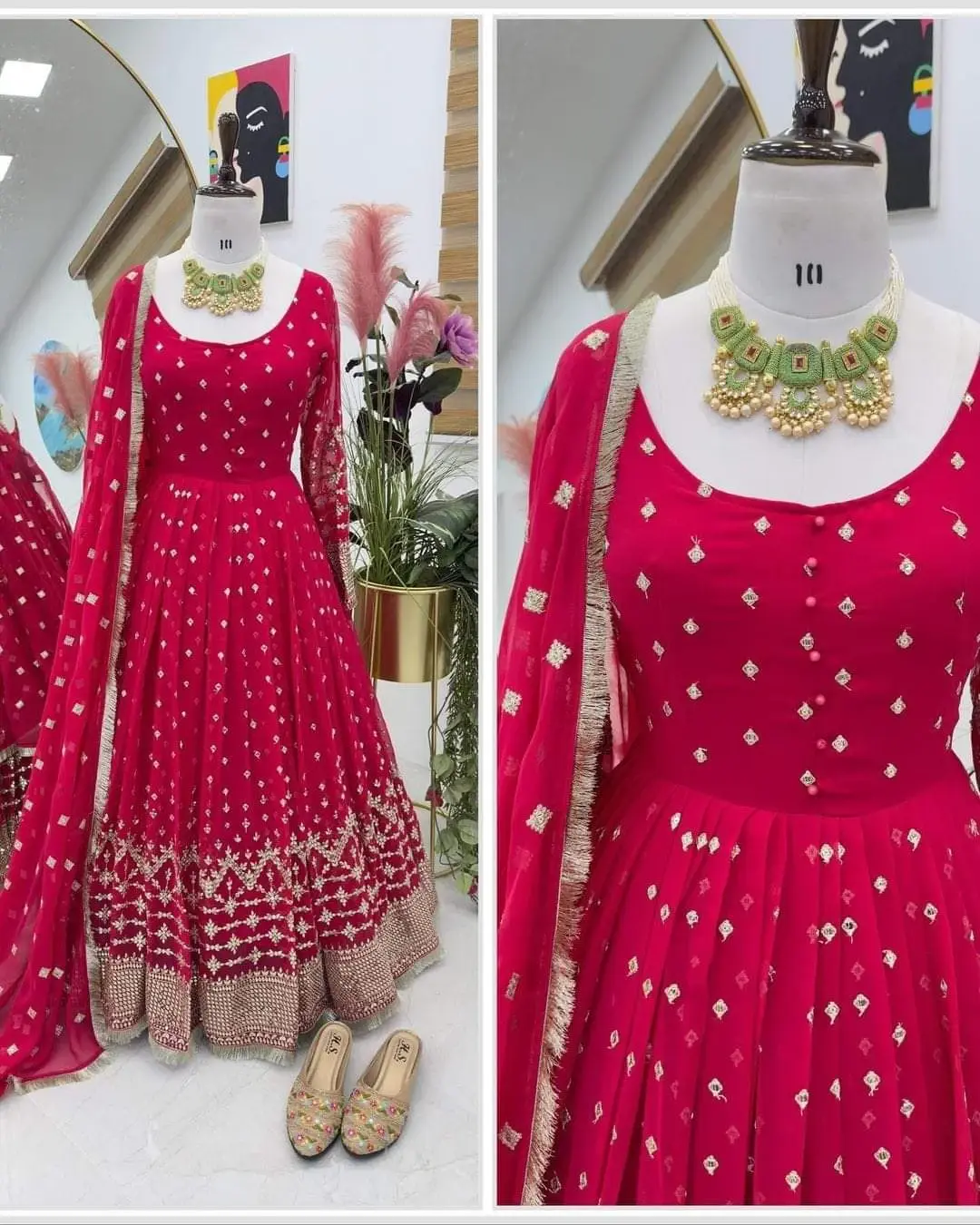 Indian Weightless Georgette Three-Piece - Luxurious Comfort