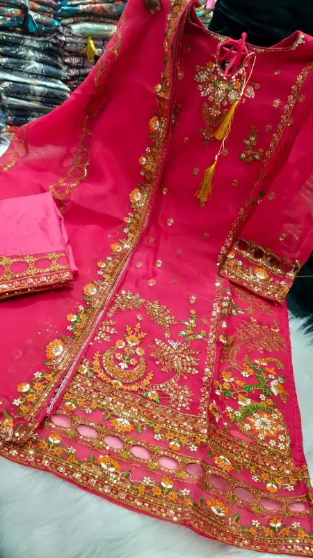 Pakistani Design 4-Piece Sada Bahar Tissue Set - Luxe Fashion Set