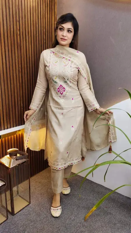 Buy Affordable A/C Cotton Three Piece Dress, BD