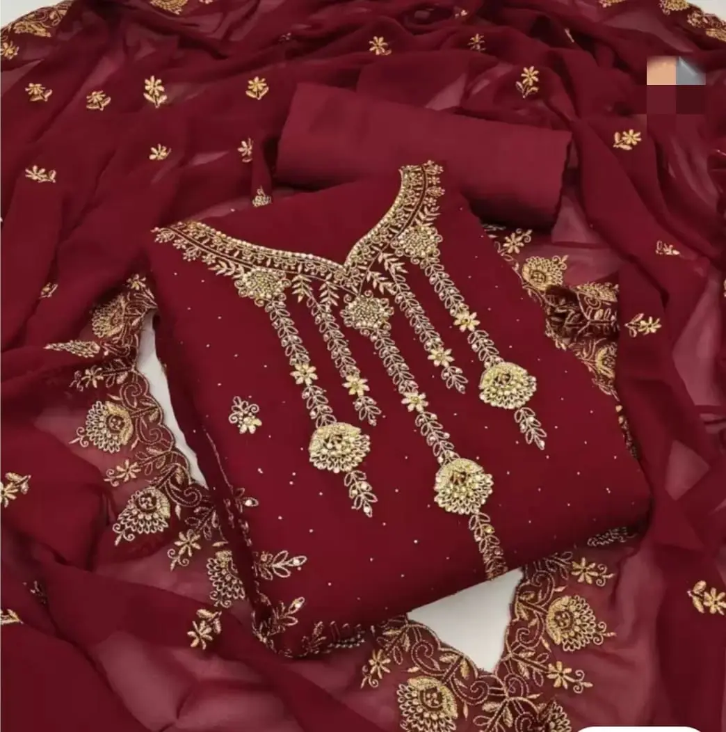 Embroidary Georjet Three Piece - Chic and Stylish Design