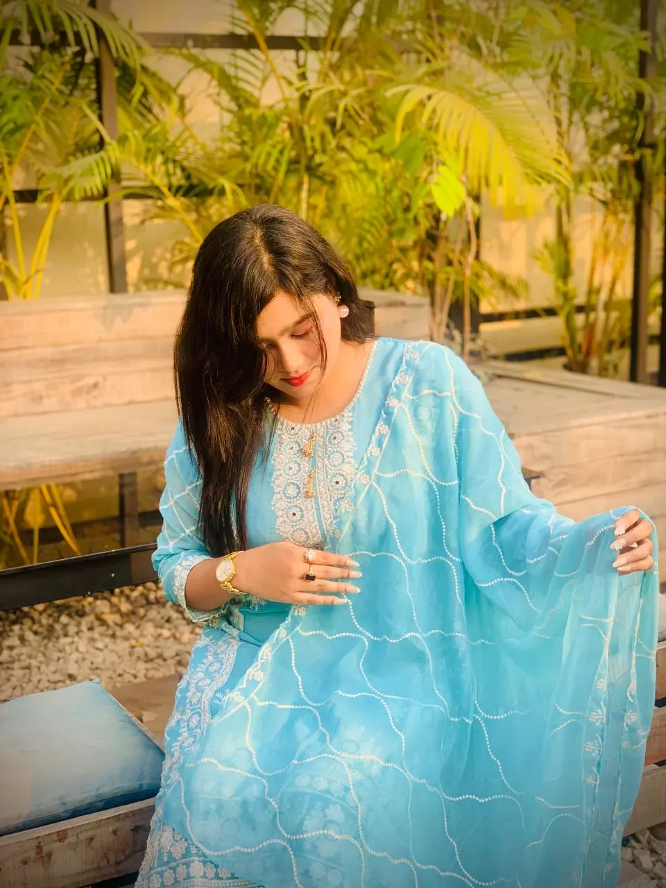 Trendy Georgette Embroidery Four Piece