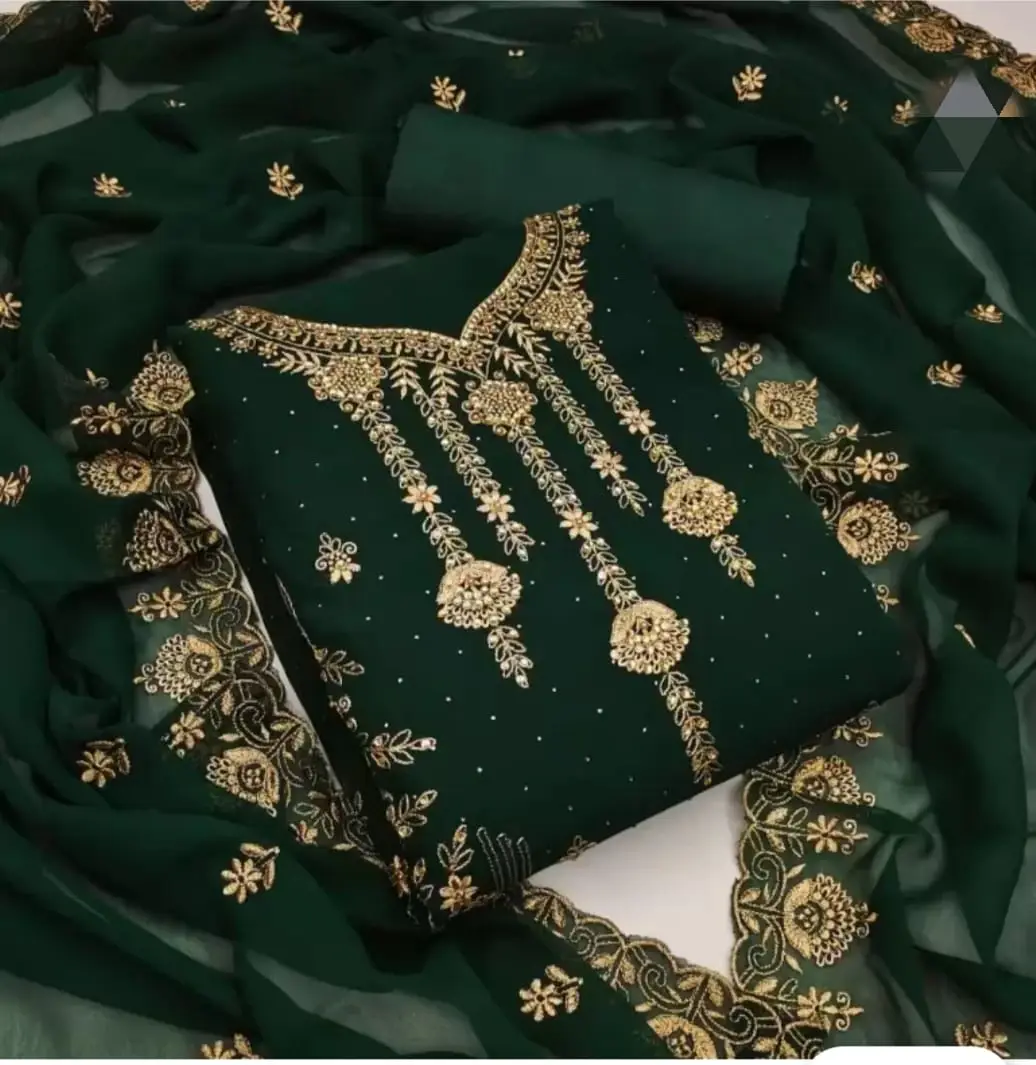 Embroidary Georjet Three Piece - Elegant Georgette Embroidery