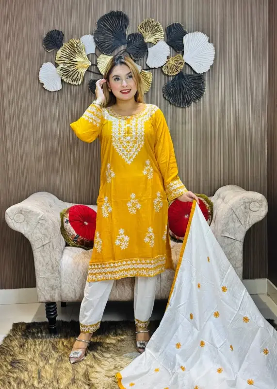 Embroidery Cotton Three Piece - Cozy Chic Outfit