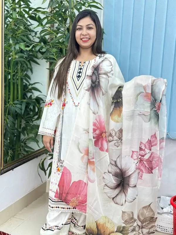 Digital Print Three Piece - Fashionable Print Set