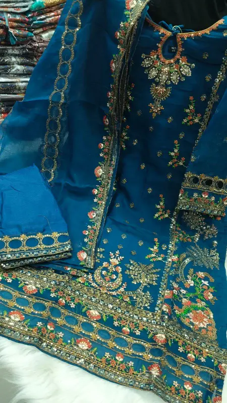 Pakistani Design 4-Piece Sada Bahar Tissue Set - Premium Quality