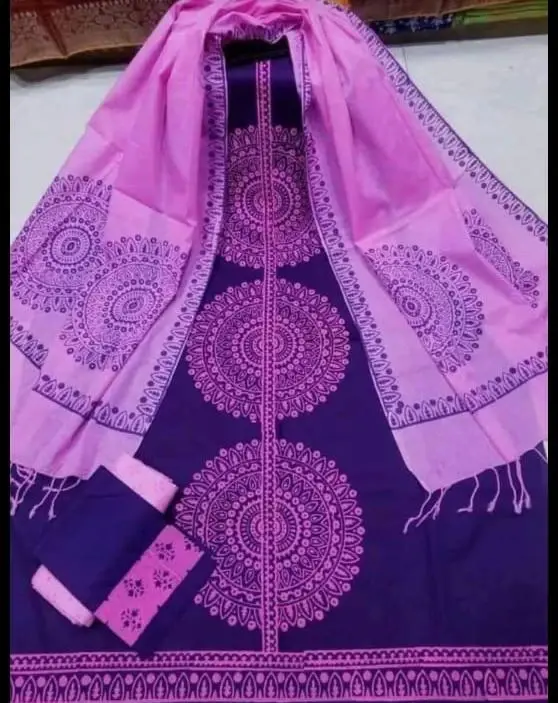 নিউ ব্লক প্রিন্ট থ্রি পিস - Contemporary Chic Look