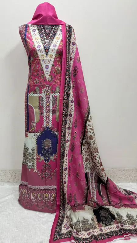 Digital Print Cotton Three Piece - সস্তা এবং অলসতা মুক্ত