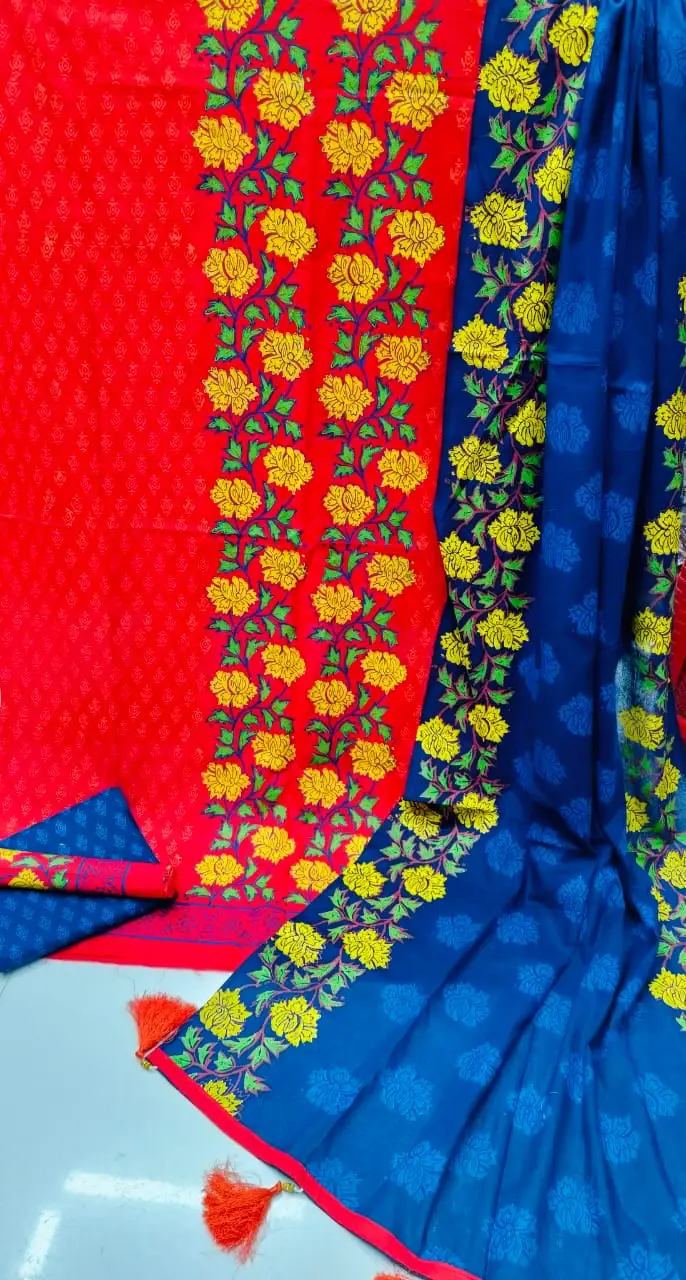 VIP Block Print Three-Piece Set - সব স্থান ও অনুষ্ঠানেই