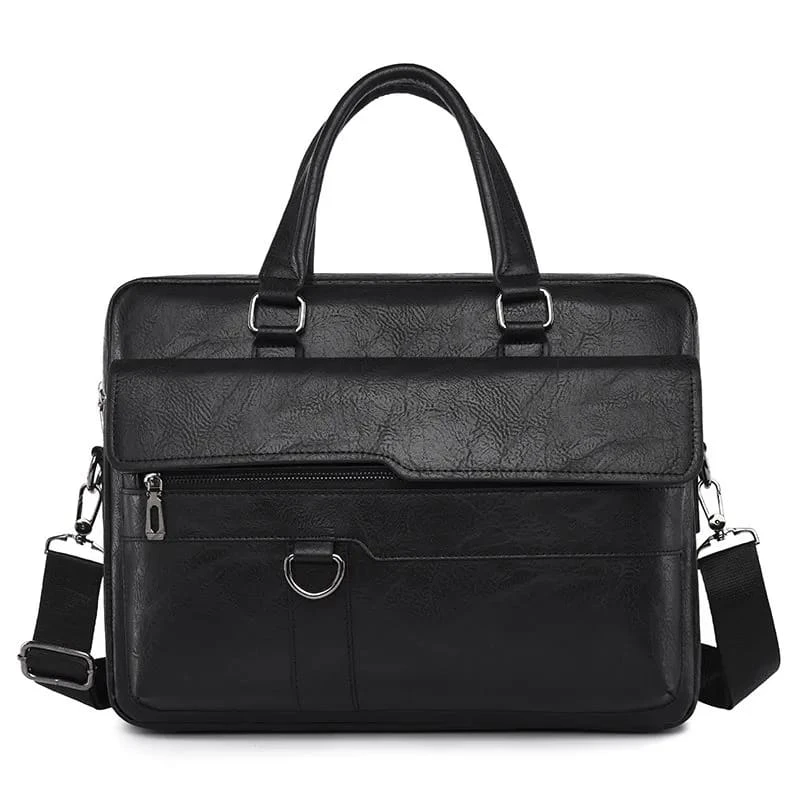 Laptop Bag : Leather Amsburg (Black) best price at Nazmas