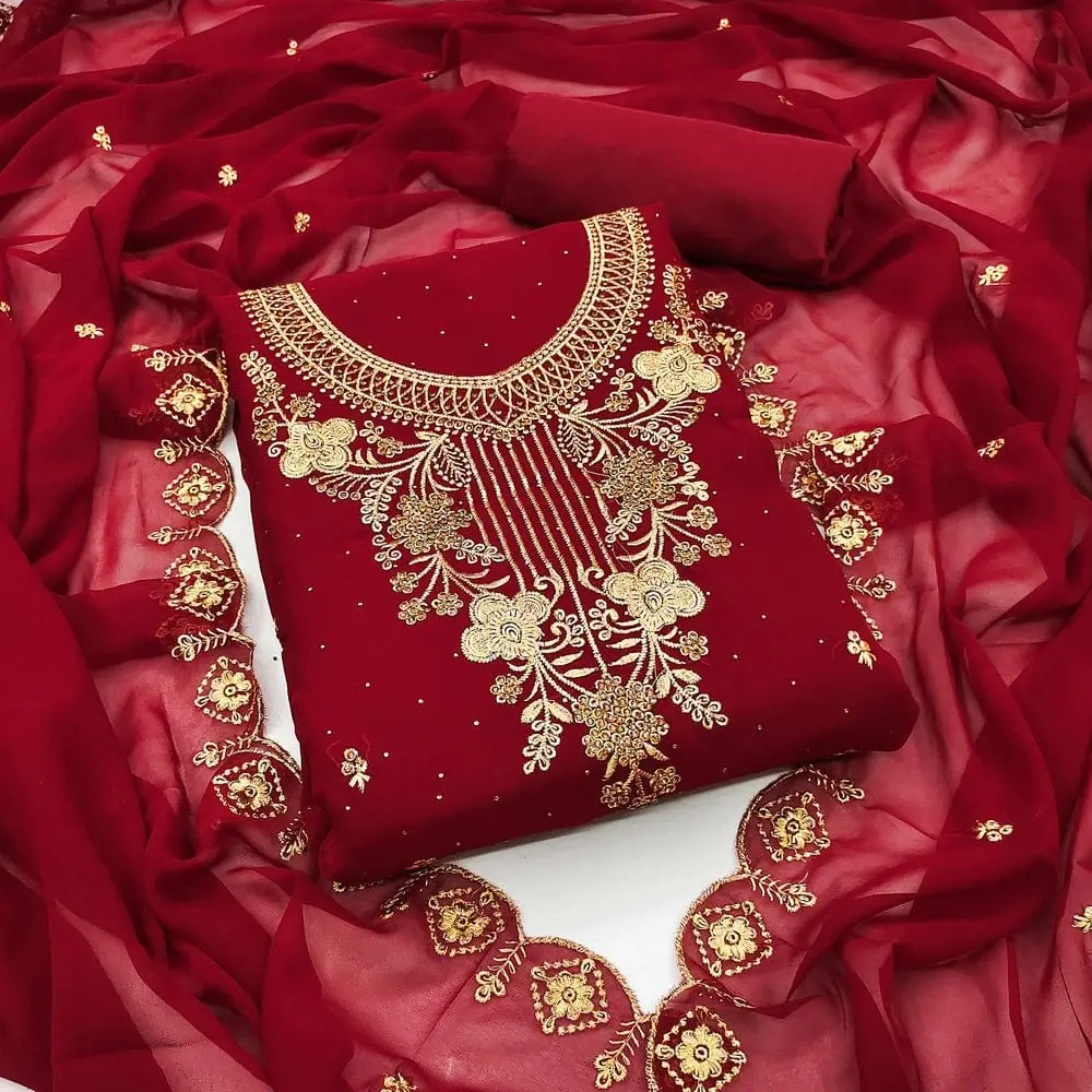 Georgette Embroidery Four Piece - বিশেষ অনুষ্ঠানগুলির জন্য উপযুক্ত