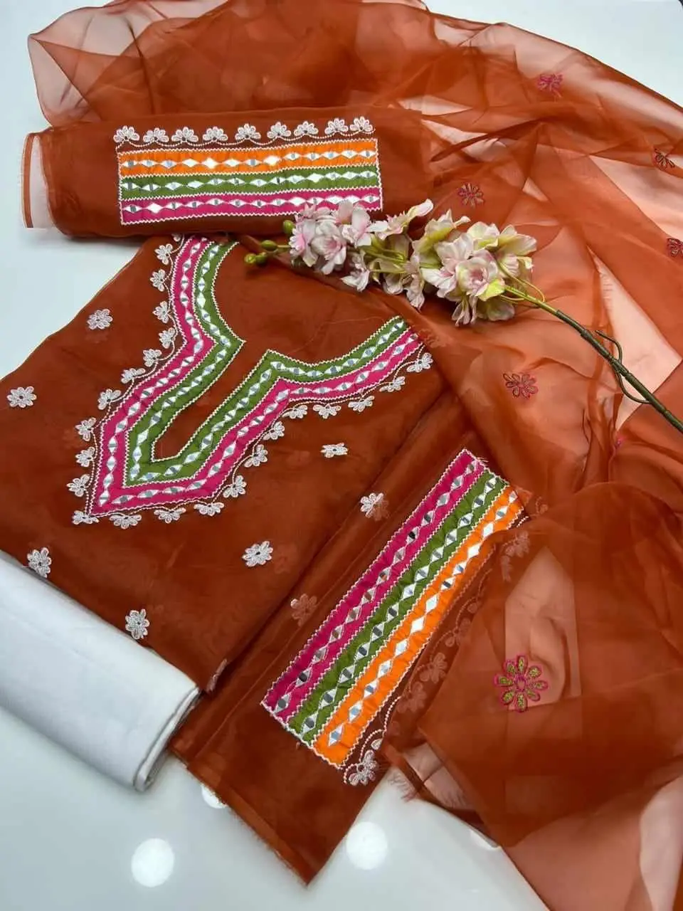 Buy Affordable Cotton Semi Stitched Three Piece, BD