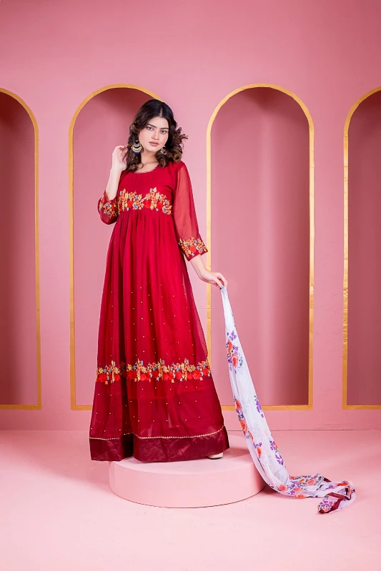 Readymade Georgette Embroidery Party Dress | nazmas BD
