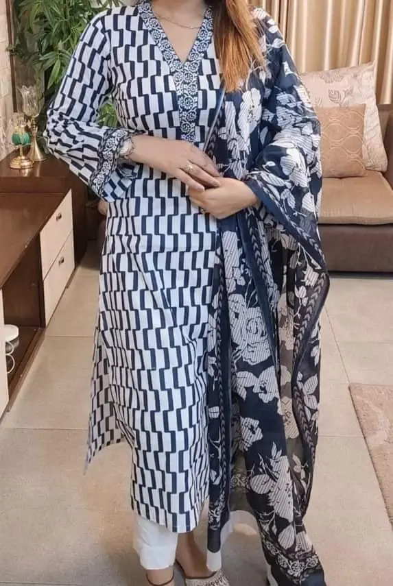 Block Print Three Piece - Chic Everyday Wear