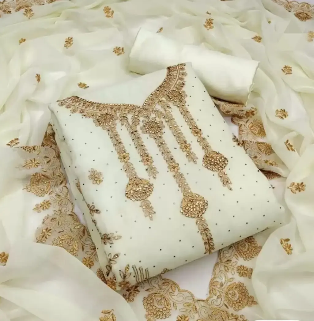 Embroidary Georjet Three Piece - Luxurious Textile Ensemble