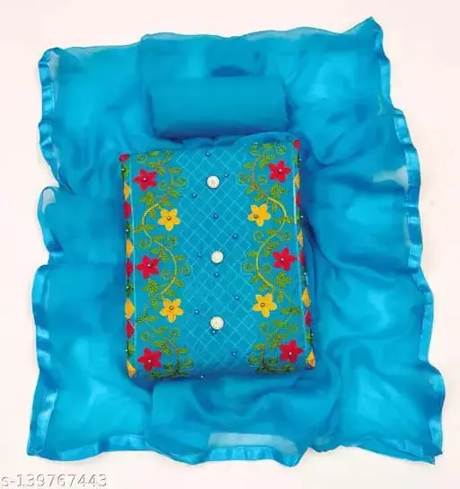 কাশ্মীরী আড়ি এম্ব্রডারী থ্রি-পিচ - Traditional Embroidered Fashion