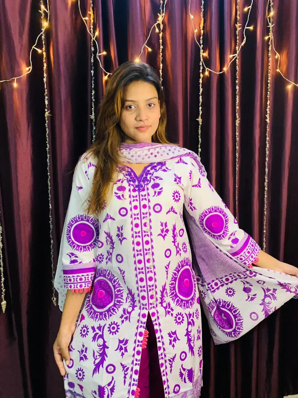 Cotton dress with skin print for style