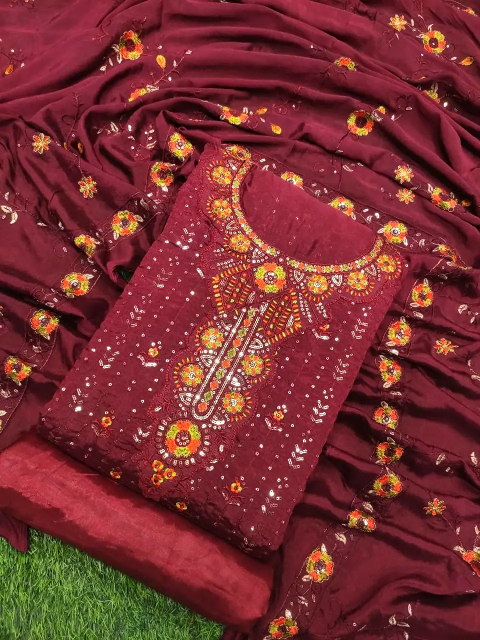 Premium Unstitched Three Piece - Trendy Luxury Fabric Choice