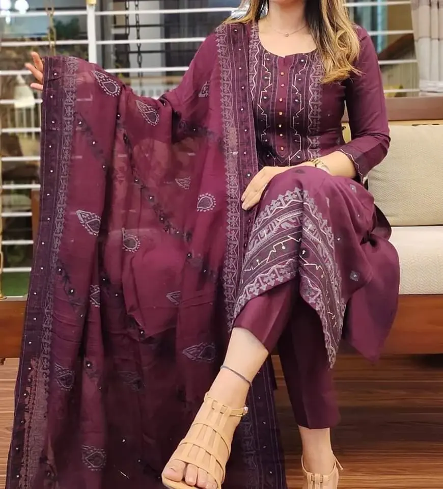 Block Print Three Piece - Chic Everyday Fashion Choice