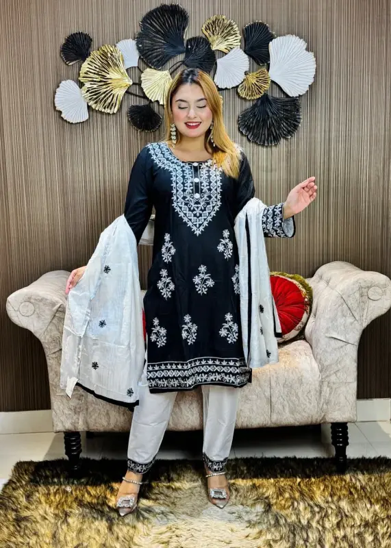 Embroidery Cotton Three Piece - Boho Inspired Looks