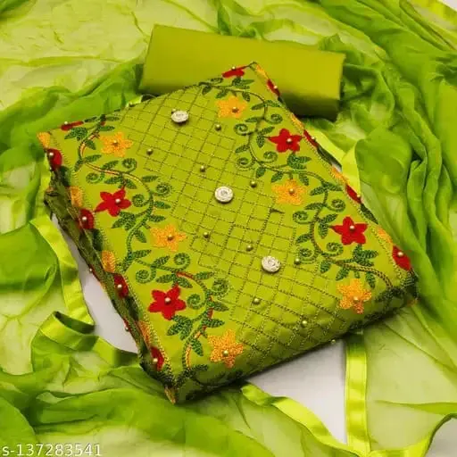 কাশ্মীরী আড়ি এম্ব্রডারী থ্রি-পিচ - Exquisite Kashmiri Embroidery